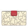 Mediana Billetera Flat Kaos Icon Multi Beige - Rojo