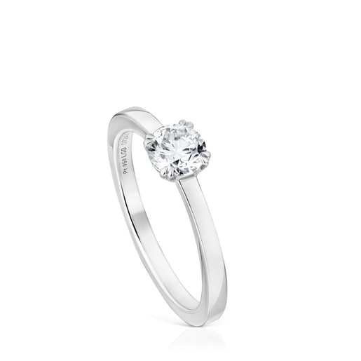 Anell solitari de platí amb diamant creat al laboratori 0,50 ct TOUS Essentials LGD