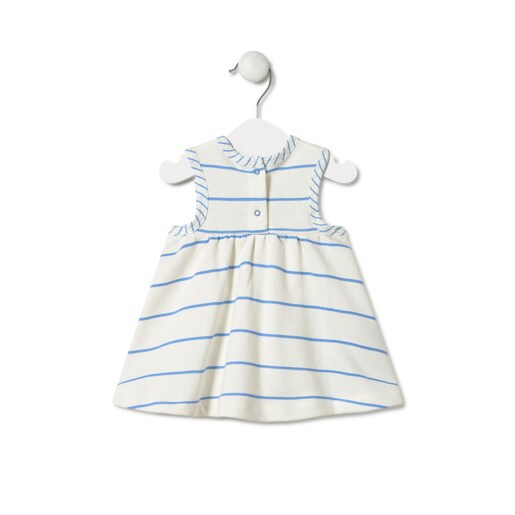 Girls stripy dress in Vibrant blue