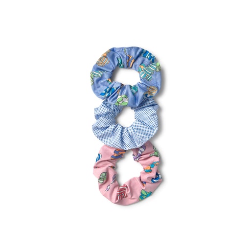 Set of 3 scrunchies in Candy multicolour