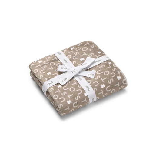 Short-pile fleece baby blanket in Soft beige