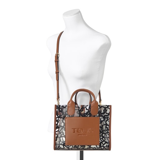 Средняя прозрачная коричневая сумка-shopping Amaya Vinyl