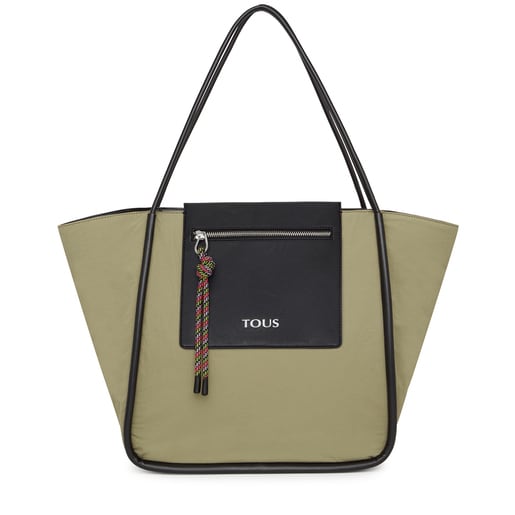 Duża torba z rączkami TOUS Empire Cotton w kolorze khaki