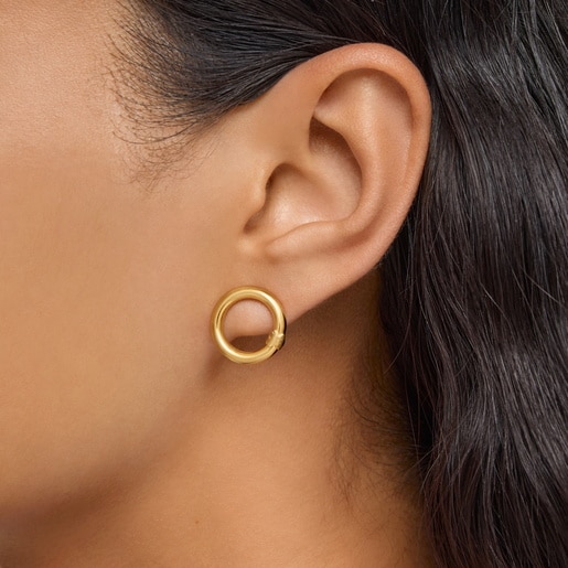 Long Earrings with 18kt gold plating over silver and amethyst Hold