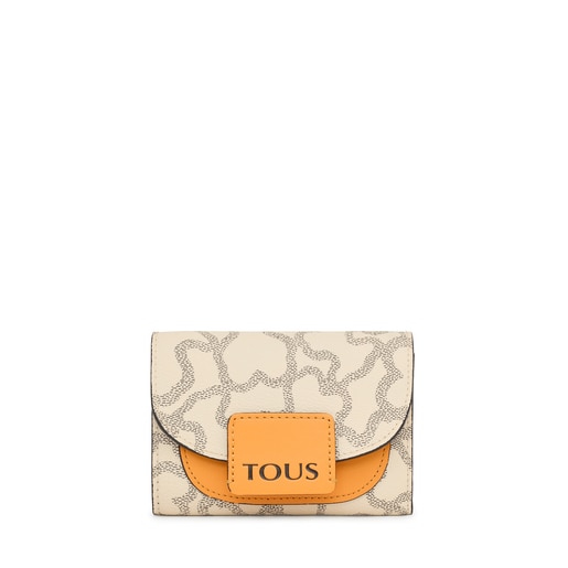 Portefeuille Amaya Kaos Icon beige et moutarde