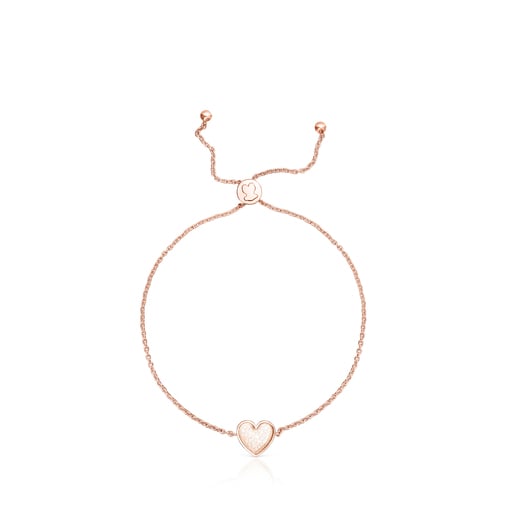 Bracciale con placcatura in oro rosa 18 kt su argento e perle Areia