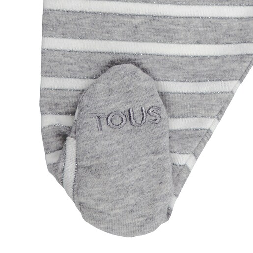 Radiant T-shirt and striped leggings set in grey