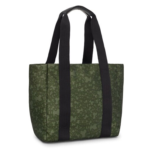 Small khakicolored nylon Kaos Mini Evolution Tote bag TOUS