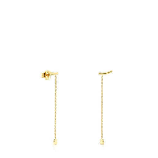 Gold TOUS Cool Joy Earrings with bear and chain