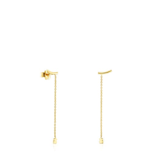 Gold TOUS Cool Joy Earrings with bear and chain | TOUS