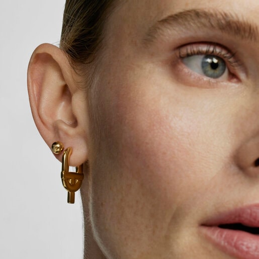 Large TOUS MANIFESTO Earrings with 18kt gold plating over silver