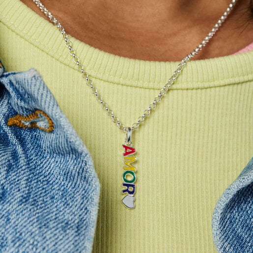Amor silver pendant and enamel TOUS Pride