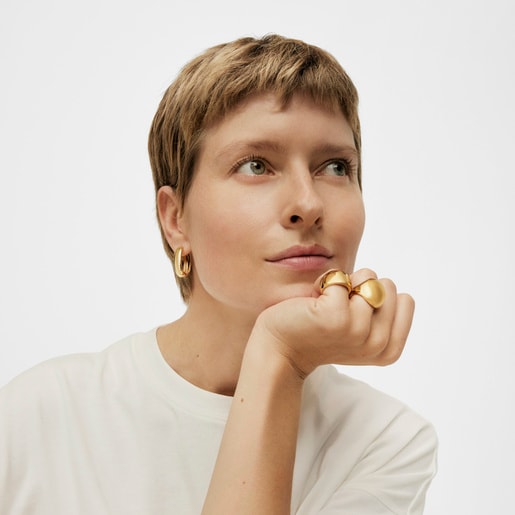 TOUS Basics أقراط بيضاوية من الفيرميل الفضي