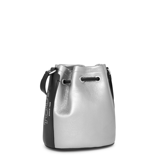 Silver colored leather TOUS Empire Bucket bag