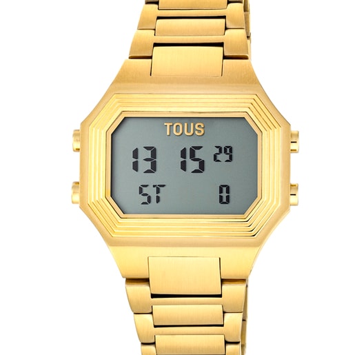 Bel-Air Digital watch with gold colored IP steel strap