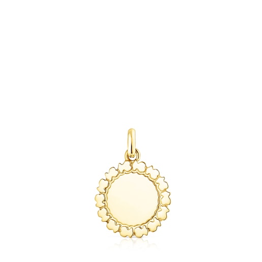 Silver vermeil Straight medallion Pendant