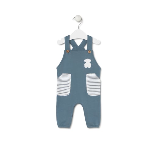 Tous - Baby Romper In Soft Navy Blue - Textil