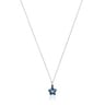 Bickie blue IP steel triple star silver Necklace