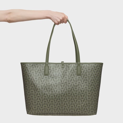 Large khaki-colored reversible Tote bag TOUS Double Way Manifesto