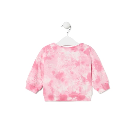 Sweatshirt tie-dye Casual cor-de-rosa