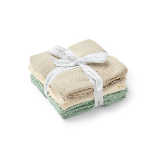 Pack de 3 mini mussolines de nadó SMuse beige