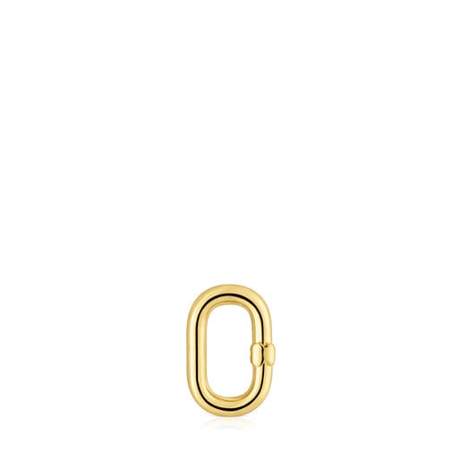 خاتم Hold Oval صغير الحجم مصنوع من الفضة المطلية بالذهب عيار 18 قيراطًا