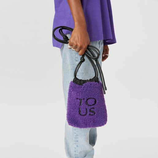 Lilac-colored TOUS Empire Fur Minibag