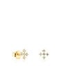 Gold Cross earrings with diamonds Les Classiques