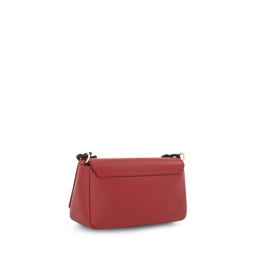 Bolso de hombro Bridgy de piel en color rojo