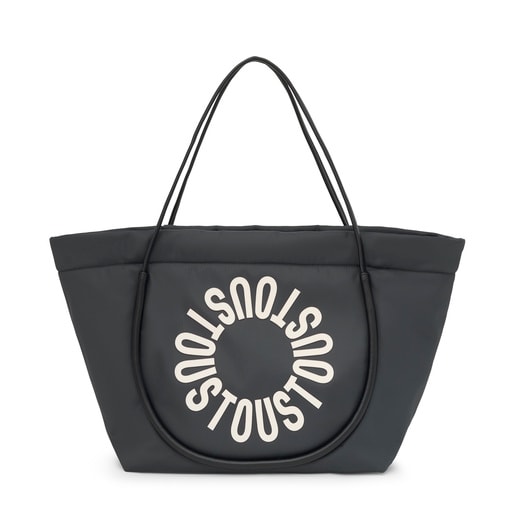 Μεγάλη τσάντα-καλάθι TOUS Miranda Soft σε σκούρο γκρι χρώμα
