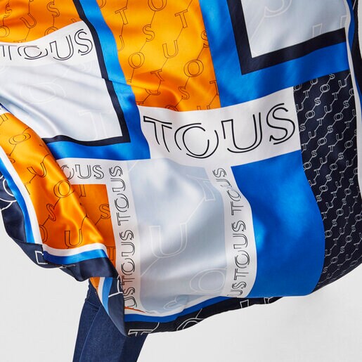 Orange Script Soft Poly Scarf