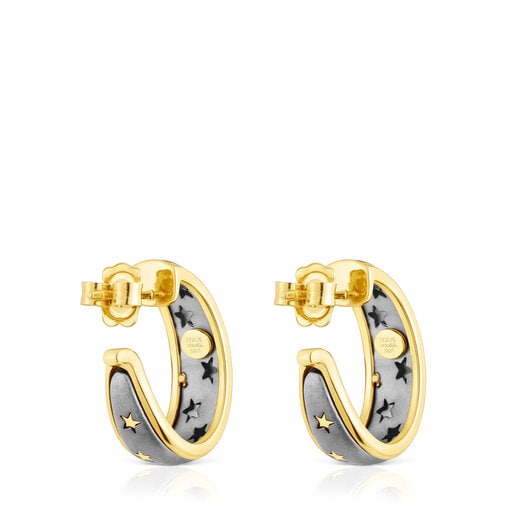 עגילי חישוק Twiling מוורמיל כסף וכסף כהה