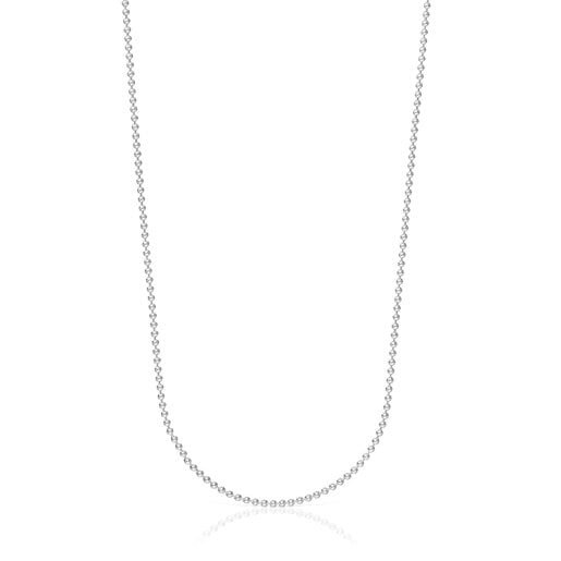 Strieborný Priliehavý náhrdelník s guľôčkami, dĺžky 60 cm TOUS Basics