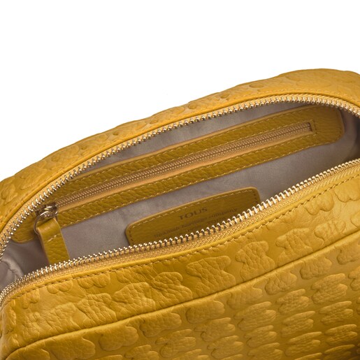 Горчичная кожаная сумка-кроссбоди Sherton