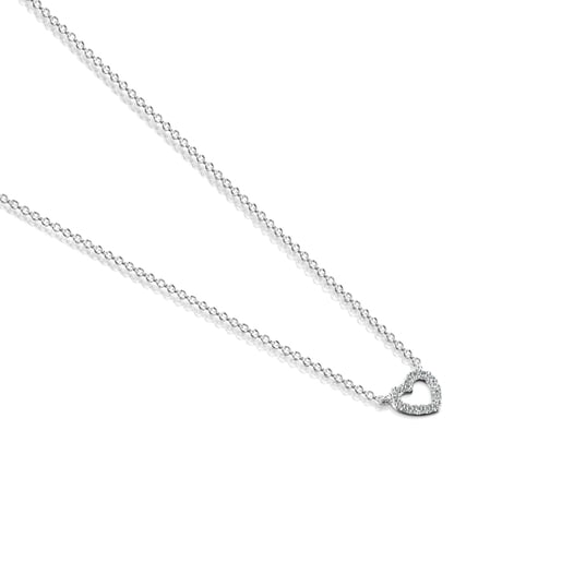 White Gold Les Classiques heart Necklace with Diamonds