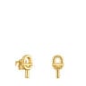 Aretes pequeños con baño de oro 18 kt sobre plata 14 mm TOUS MANIFESTO