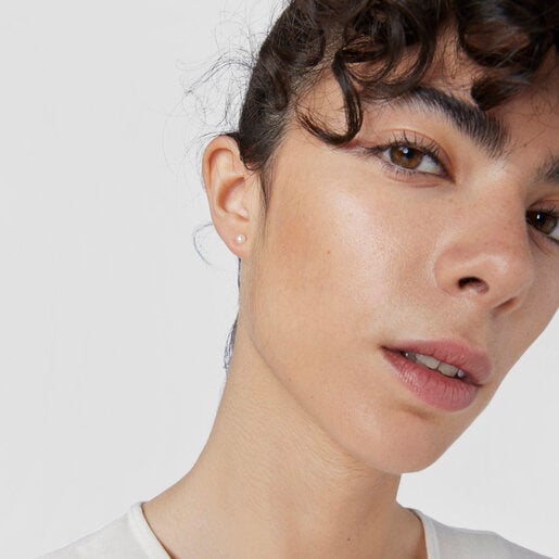 Серебряные серьги Silueta с жемчугом