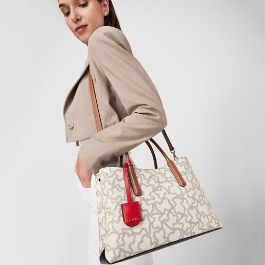 City-Tasche Kaos Icon mehrfarbig in Rot und Beige