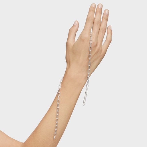 Hold Oval silver short Necklace