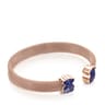 Bracelet Mesh Color en Acier IP rosé et Lapis-Lazuli