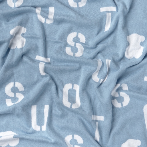 Reversible baby blanket in Nilo blue