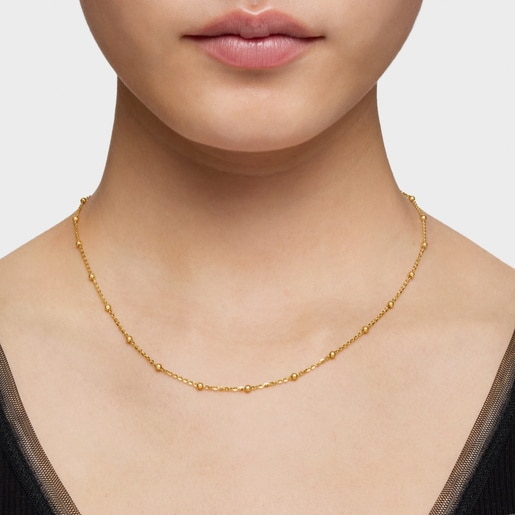 Choker with 18kt gold plating over silver and alternating balls TOUS Basics