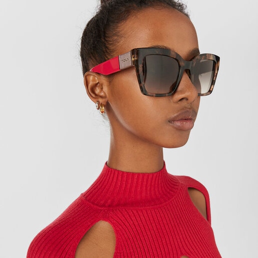 Sonnenbrille Square Mesh in Pink