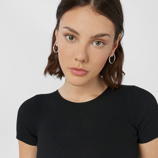 Large Silver Hold Earrings