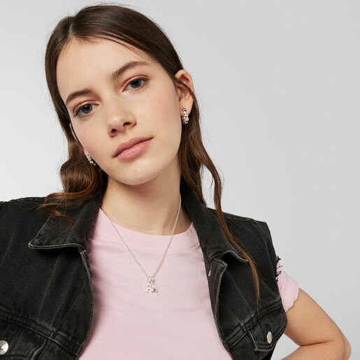 Alphabet letter A pendant in silver