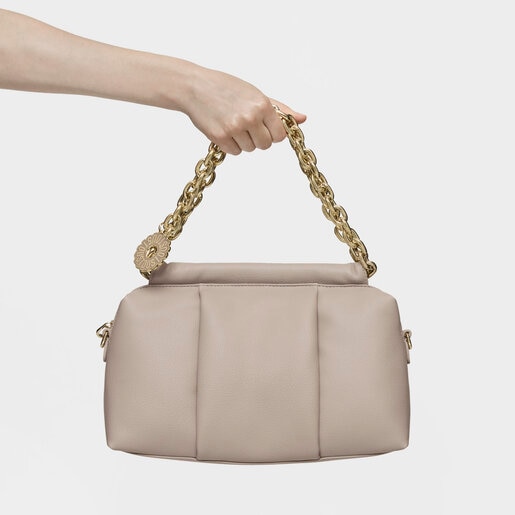 תיק באולינג TOUS Jane בגודל בינוני בצבע חום אפרפר