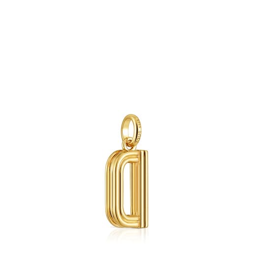 Medium 18kt gold plating over silver letter D Pendant TOUS Alphabet