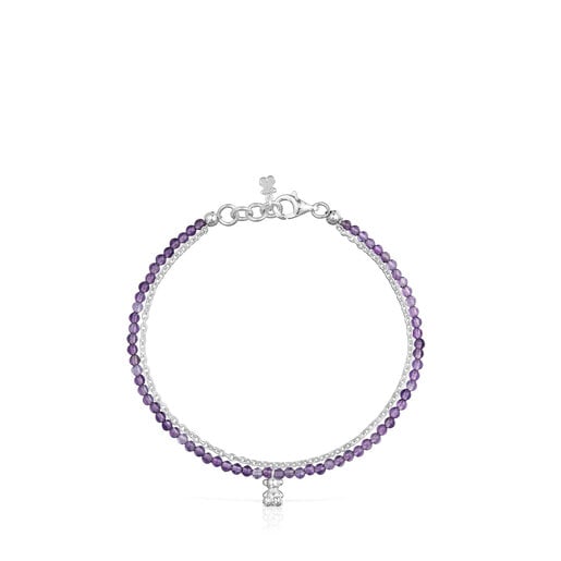 Silver and amethyst Bracelet Bold Bear