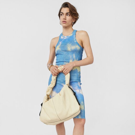 Large beige leather TOUS Soft One-shoulder bag