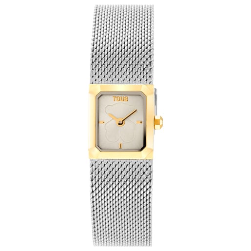 Montre analogique avec bracelet en maille milanaise en acier et acier doré Mini Mesh